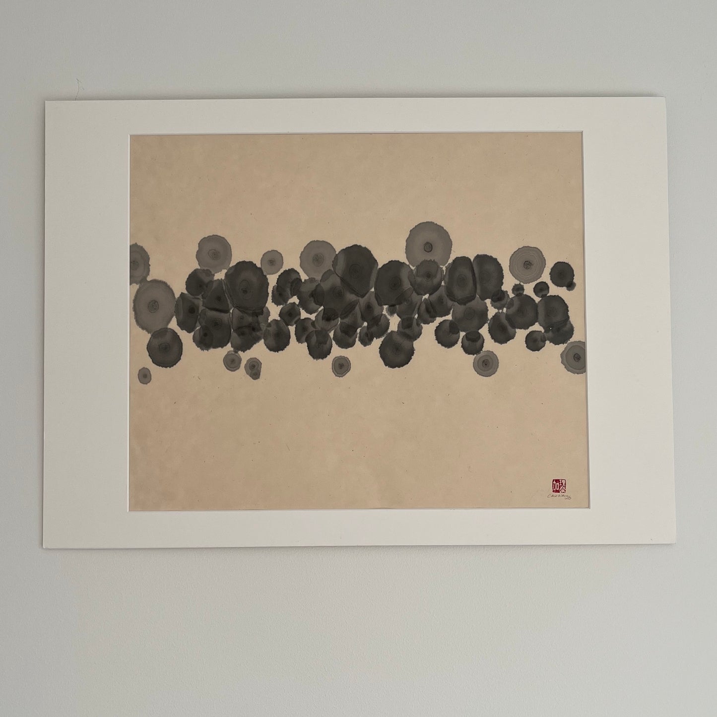 Original wabi-sabi Sumi ink painting on Washi paper 70x50cm by Carina Kinnman — Apeiron