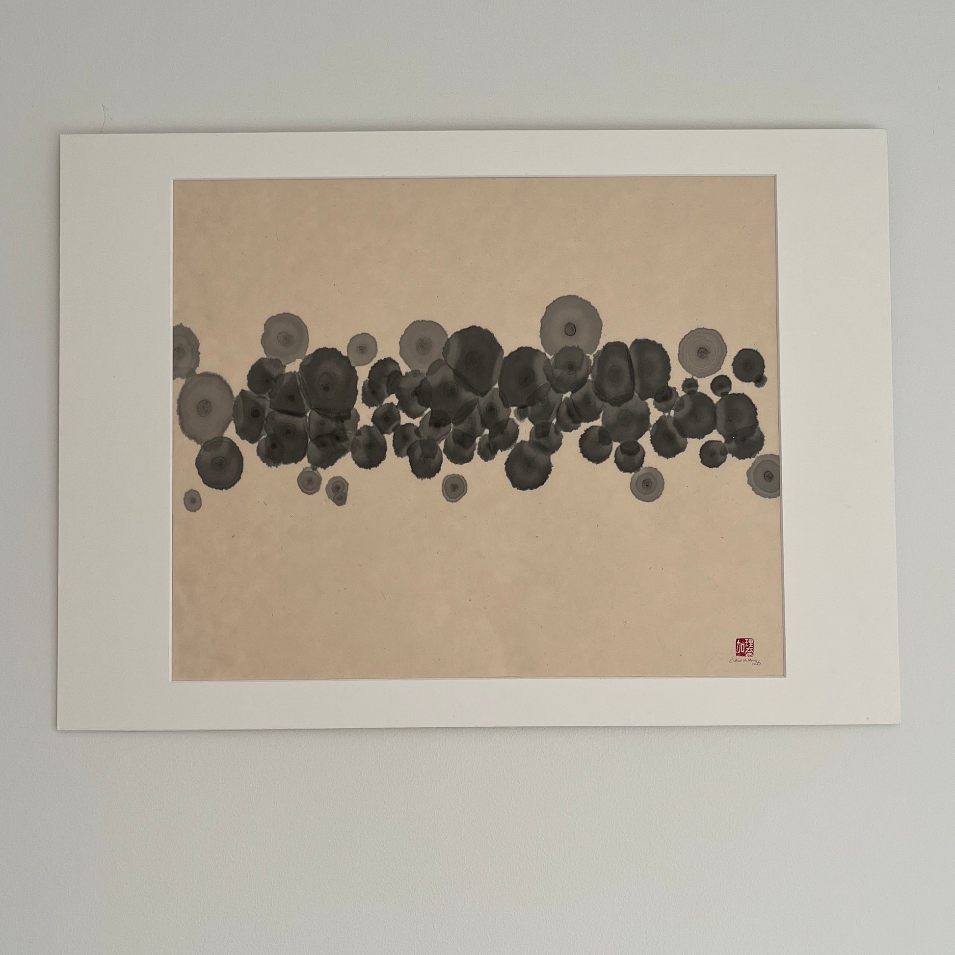 Original wabi-sabi Sumi ink painting on Washi paper 70x50cm by Carina Kinnman — Apeiron