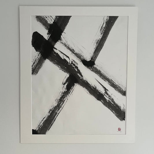Large-format wabi-sabi Sumi ink painting on Washi paper by Carina Kinnman — Betwixt