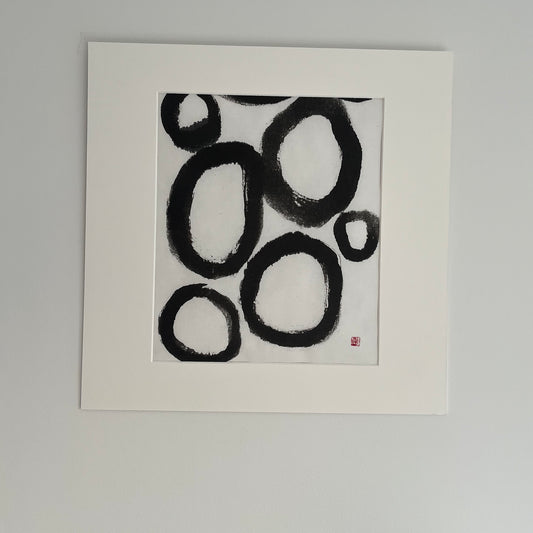 Japanese calligraphy-inspired Sumi ink painting on Washi paper by Carina Kinnman — Constellation