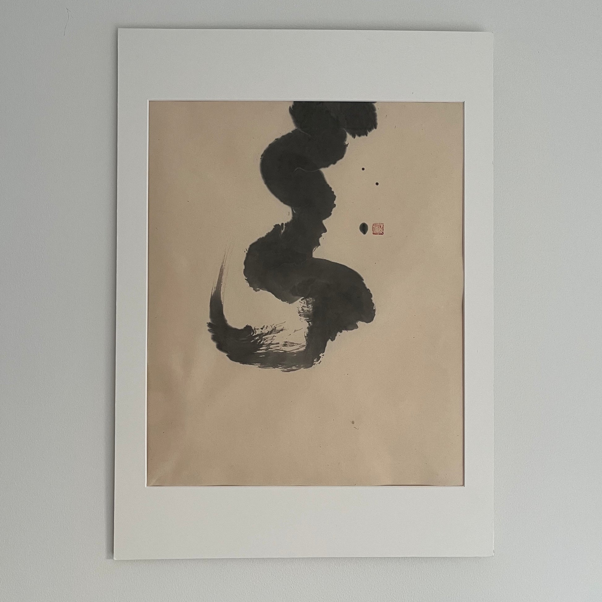 Japanese calligraphy-inspired Sumi ink painting on Washi paper by Carina Kinnman — Eastern Roots