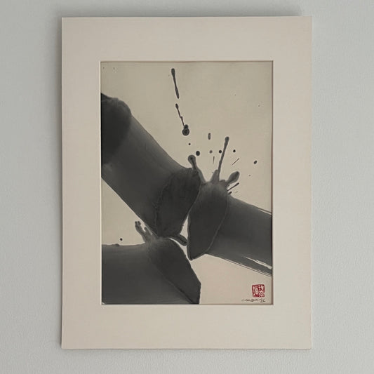 Minimalist Sumi ink painting on Washi paper 30x40cm by Carina Kinnman — Mark follows Mark