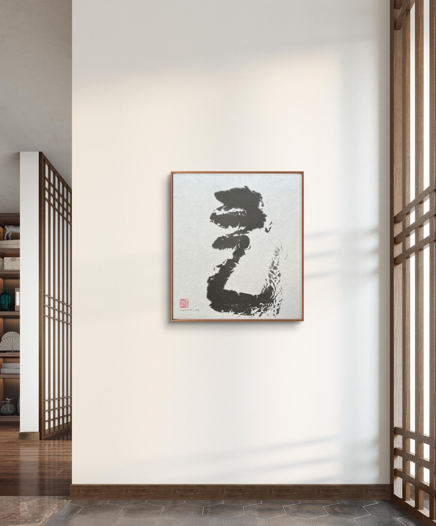 wabi-sabi wallart japandiart inkart