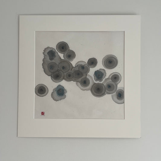 Large-format wabi-sabi Sumi ink painting on Washi paper by Carina Kinnman — Nothing and Everything