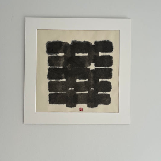 Minimalist wabi-sabi Sumi ink painting on Washi paper by Carina Kinnman — Selvege