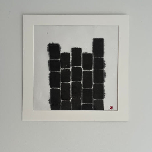 Wabi-sabi Japandi brushstroke Sumi ink painting on Washi paper by Carina Kinnman — Unforced
